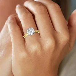 (G / Si1-Si2) Womens 3 CT. T.W. Lab Grown White Diamond Round Engagement Ring