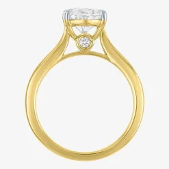 (G / Si1-Si2) Womens 3 CT. T.W. Lab Grown White Diamond Sterling Silver Oval Engagement Ring