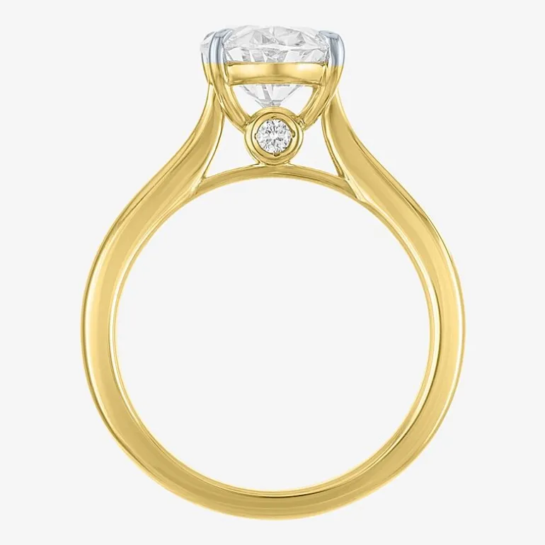(G / Si1-Si2) Womens 3 CT. T.W. Lab Grown White Diamond Sterling Silver Oval Engagement Ring
