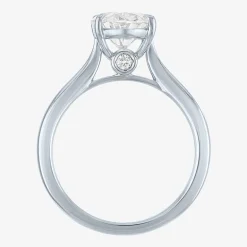 (G / Si1-Si2) Womens 3 CT. T.W. Lab Grown White Diamond Sterling Silver Oval Engagement Ring