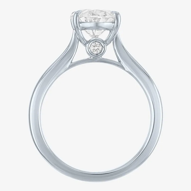 (G / Si1-Si2) Womens 3 CT. T.W. Lab Grown White Diamond Sterling Silver Oval Engagement Ring