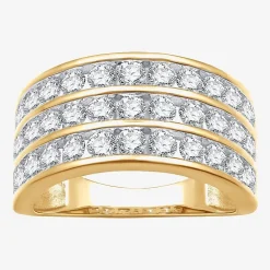 (G, Si1-Si2) Womens 2 CT. T.W. Lab Grown White Diamond 14K Gold Over Silver Band