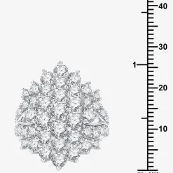 (G, Si1-Si2) Womens 5 CT. T.W. Lab Grown White Diamond Sterling Silver Cluster Cocktail Ring