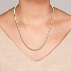 (G / Si1-Si2) Womens 3 CT.T.W. Lab Grown White Diamond Sterling Silver 18 Inch Tennis Necklace