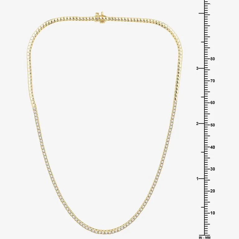 (G / Si1-Si2) Womens 3 CT.T.W. Lab Grown White Diamond Sterling Silver 18 Inch Tennis Necklace