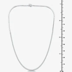 (G / Si1-Si2) Womens 3 CT.T.W. Lab Grown White Diamond Sterling Silver 18 Inch Tennis Necklace