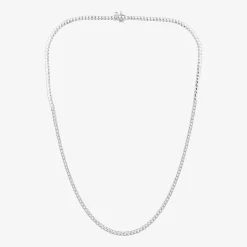 (G / Si1-Si2) Womens 3 CT.T.W. Lab Grown White Diamond Sterling Silver 18 Inch Tennis Necklace