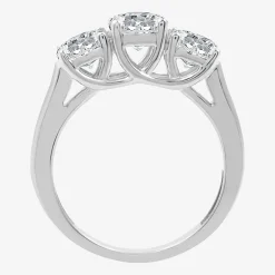 (G / SI1-SI2) Womens 2 1/4 CT. T.W. Lab Grown White Diamond 10K Gold Round 3-Stone Engagement Ring