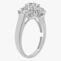 (G / SI1-SI2) Womens 2 1/4 CT. T.W. Lab Grown White Diamond 10K Gold Round 3-Stone Engagement Ring