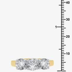 (G / SI1-SI2) Womens 2 1/4 CT. T.W. Lab Grown White Diamond 10K Gold Round 3-Stone Engagement Ring