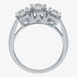 (G / SI1-SI2) Womens 1 CT. T.W. Lab Grown White Diamond 10K Gold Round 3-Stone Engagement Ring
