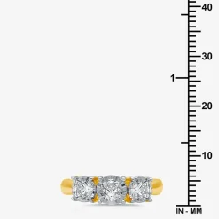 (G / SI1-SI2) Womens 1 CT. T.W. Lab Grown White Diamond 10K Gold Round 3-Stone Engagement Ring