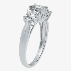 (G / SI1-SI2) Womens 1 CT. T.W. Lab Grown White Diamond 10K Gold Round 3-Stone Engagement Ring