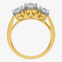 (G / SI1-SI2) Womens 1 CT. T.W. Lab Grown White Diamond 10K Gold Round 3-Stone Engagement Ring