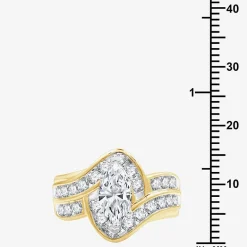 (G, Si1-Si2) Womens 2 CT. T.W. Lab Grown White Diamond 10K Gold Solitaire Side Stone Engagement Ring