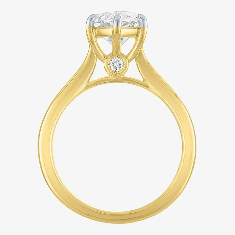 (G / Si1-Si2) Womens 3 CT. T.W. Lab Grown White Diamond Marquise Solitaire 3-Stone Engagement Ring