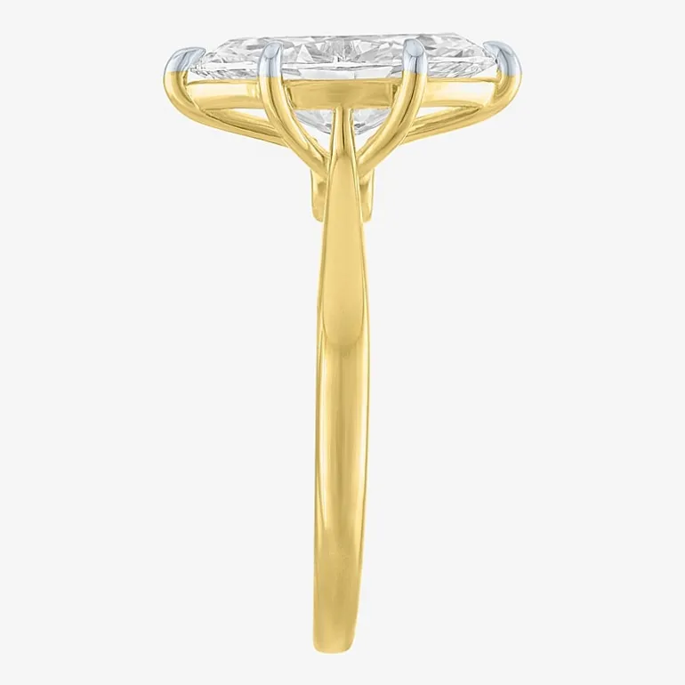 (G / Si1-Si2) Womens 3 CT. T.W. Lab Grown White Diamond Marquise Solitaire 3-Stone Engagement Ring