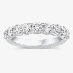 (G / Si1-Si2) Womens 5MM 1 1/2 CT. T.W. Lab Grown White Diamond 10K Gold Anniversary Wedding Band