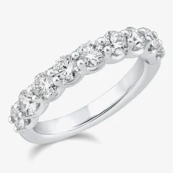 (G / Si1-Si2) Womens 5MM 1 1/2 CT. T.W. Lab Grown White Diamond 10K Gold Anniversary Wedding Band