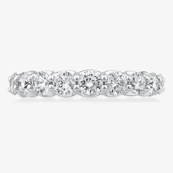 (G / Si1-Si2) Womens 5MM 1 1/2 CT. T.W. Lab Grown White Diamond 10K Gold Anniversary Wedding Band