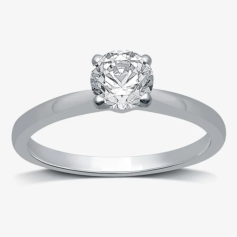(G / SI2) Womens 3/4 CT. Lab-Grown White Diamond 10K Gold or 14K Gold Round Solitaire Engagement Ring