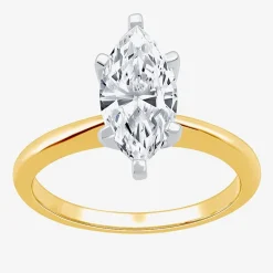 (G / SI2) Womens 2 CT. Lab-Grown White Diamond 14K Gold Marquise Solitaire Engagement Ring