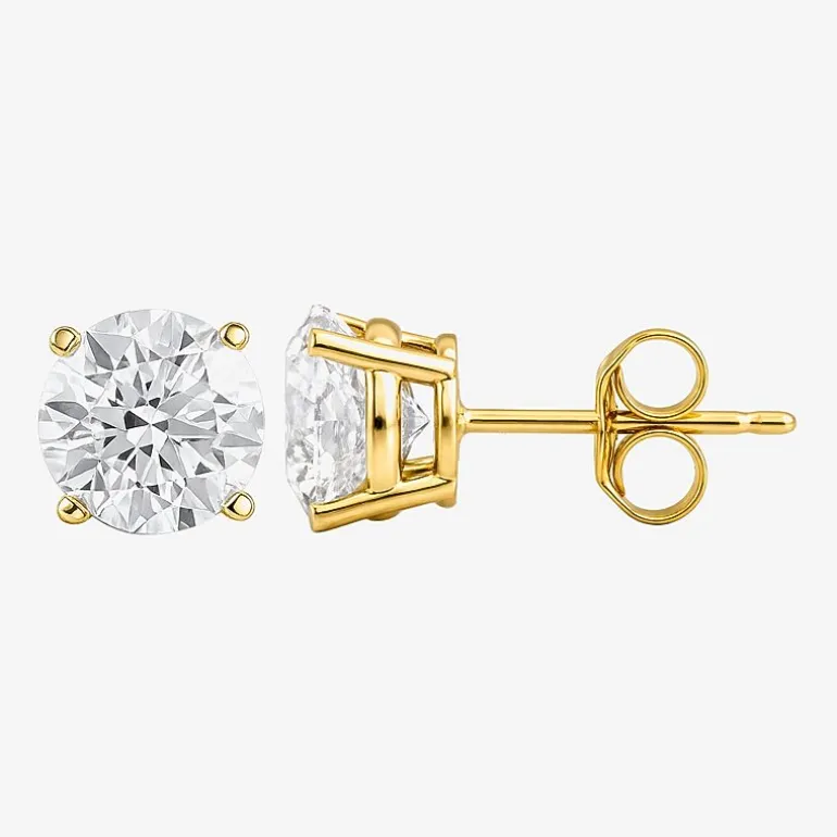(G/Si1) Womens 3 CT. T.W. Lab Grown White Diamond 10K Gold Round 2-pc. Jewelry Set