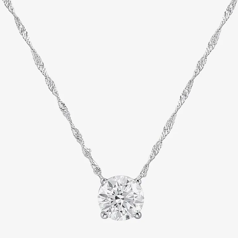 (G/Si1) Womens 3 CT. T.W. Lab Grown White Diamond 10K Gold Round 2-pc. Jewelry Set