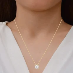 (G/Si1) Womens 3 CT. T.W. Lab Grown White Diamond 10K Gold Round 2-pc. Jewelry Set