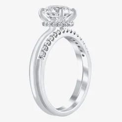 (G / Si2) Womens 3 1/3 Ct. T.W. Lab Grown White Diamond 14K Gold Round Solitaire Bridal Set
