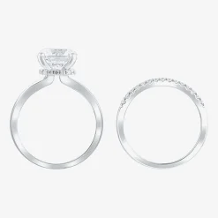 (G / Si2) Womens 3 1/3 Ct. T.W. Lab Grown White Diamond 14K Gold Round Solitaire Bridal Set