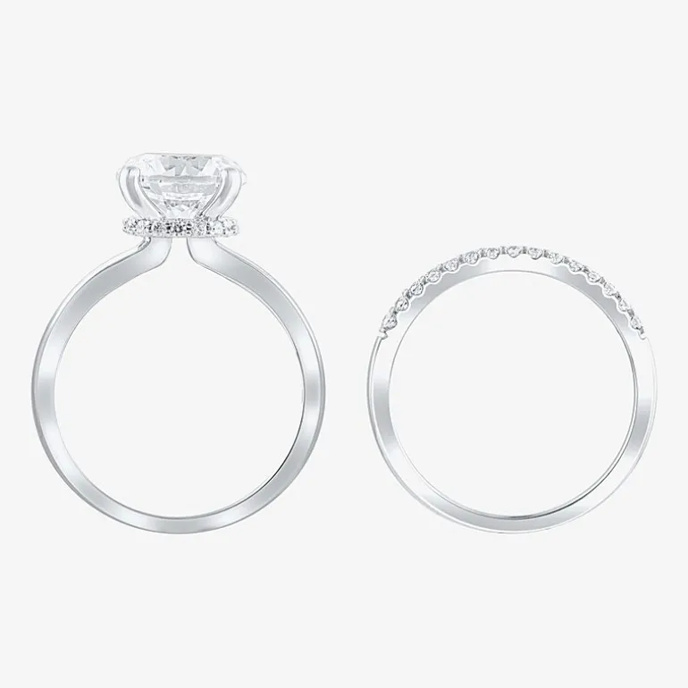 (G / Si2) Womens 3 1/3 Ct. T.W. Lab Grown White Diamond 14K Gold Round Solitaire Bridal Set