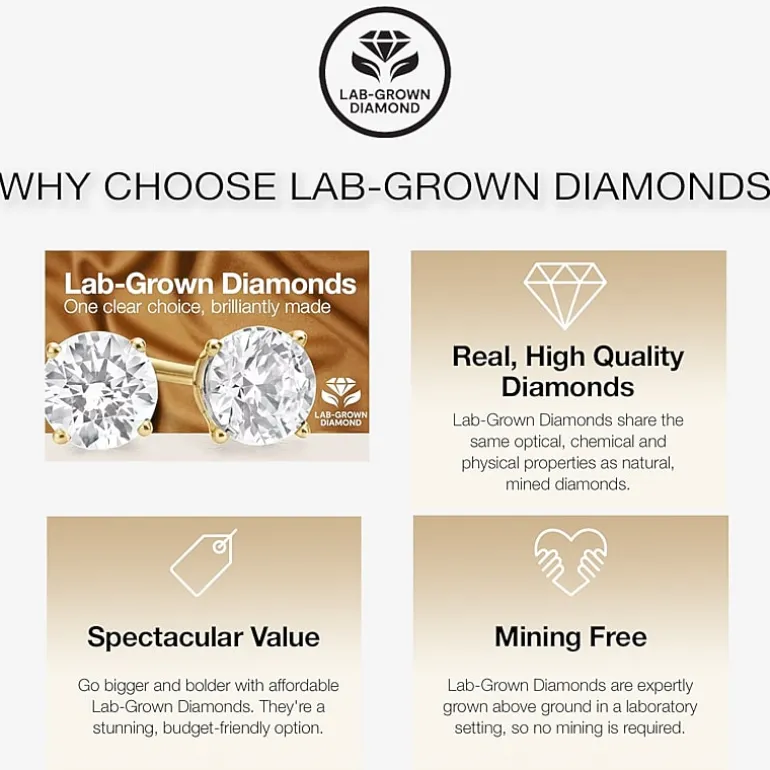(G / Si2) Womens 1 1/3 CT. T.W. Lab Grown White Diamond 10K Gold Round Side Stone Engagement Ring