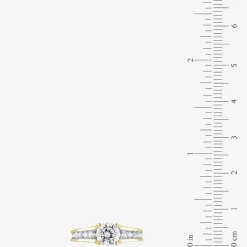 (G / Si2) Womens 2 CT. T.W. Lab Grown White Diamond 10K Gold Round Side Stone Bridal Set