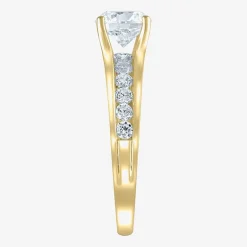 (G / Si2) Womens 2 CT. T.W. Lab Grown White Diamond 10K Gold Round Side Stone Bridal Set