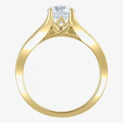 (G / Si2) Womens 2 CT. T.W. Lab Grown White Diamond 10K Gold Round Side Stone Bridal Set