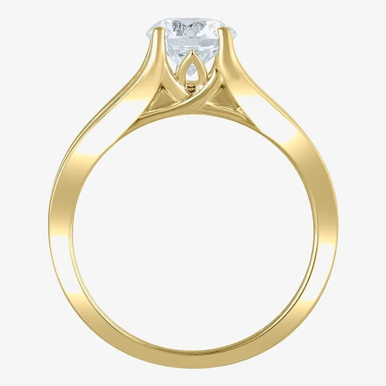 (G / Si2) Womens 2 CT. T.W. Lab Grown White Diamond 10K Gold Round Side Stone Bridal Set
