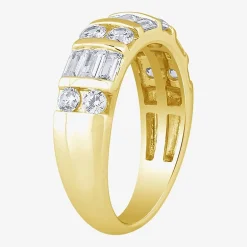 (G / Si2) Womens 21.5MM 1 CT. T.W. Lab Grown White Diamond 10K Gold Anniversary Band