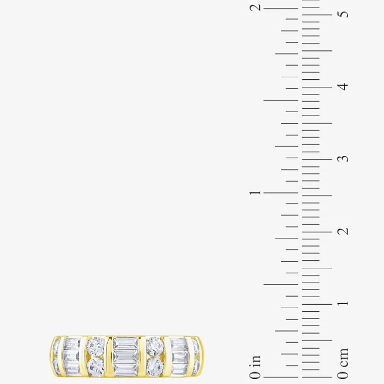 (G / Si2) Womens 21.5MM 1 CT. T.W. Lab Grown White Diamond 10K Gold Anniversary Band