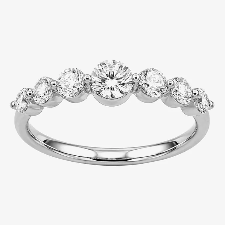 (G / Si2) Womens 2MM 2 CT. T.W. Lab Grown White Diamond 10K Gold Anniversary Band