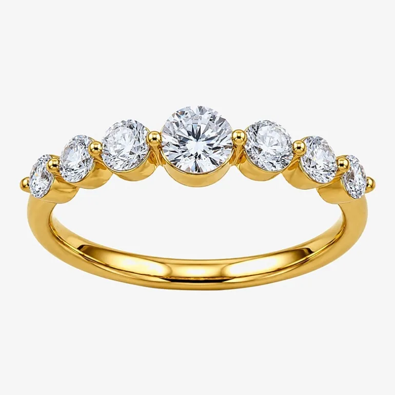 (G / Si2) Womens 2MM 2 CT. T.W. Lab Grown White Diamond 10K Gold Anniversary Band