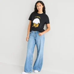 Gudetama Boyfriend Tee Womens Juniors Crew Neck Short Sleeve Loose Fit Graphic T-Shirt