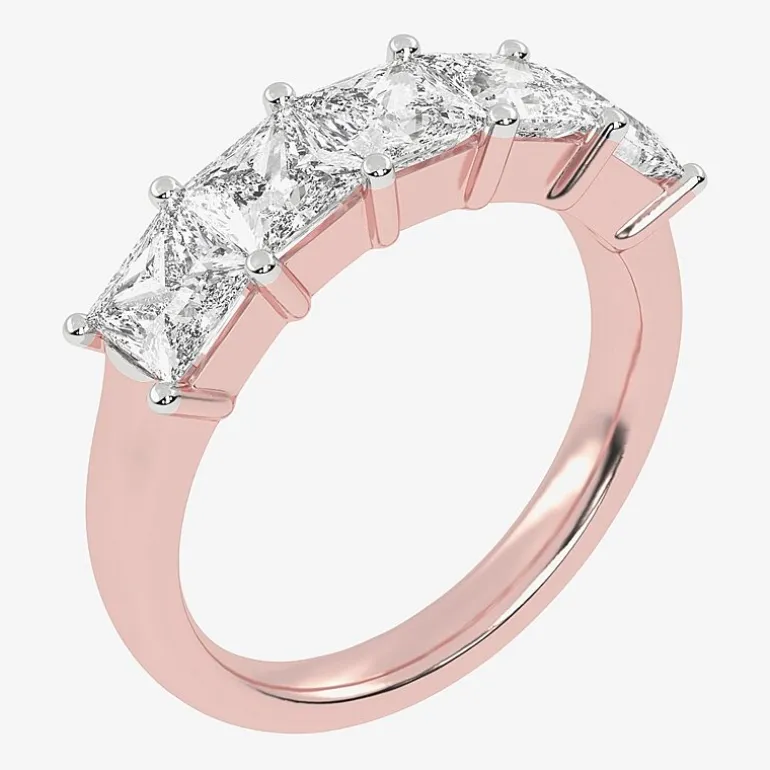 (G / Vs2-Si2) Womens 2 1/2 CT. T.W. Lab Grown White Diamond 14K Gold 5-Stone Anniversary Band
