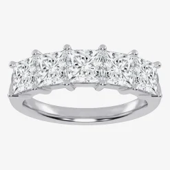 (G / Vs2-Si2) Womens 2 1/2 CT. T.W. Lab Grown White Diamond 14K Gold 5-Stone Anniversary Band