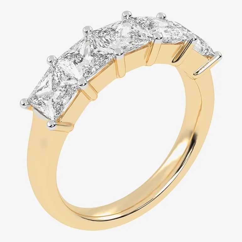 (G / Vs2-Si2) Womens 2 1/2 CT. T.W. Lab Grown White Diamond 14K Gold 5-Stone Anniversary Band