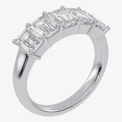 (G / Vs2-Si2) Womens 2 1/2 CT. T.W. Lab Grown White Diamond 14K Gold 5-Stone Anniversary Band