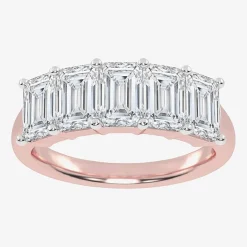 (G / Vs2-Si2) Womens 2 1/2 CT. T.W. Lab Grown White Diamond 14K Gold 5-Stone Anniversary Band