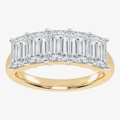 (G / Vs2-Si2) Womens 2 1/2 CT. T.W. Lab Grown White Diamond 14K Gold 5-Stone Anniversary Band
