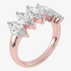 (G / Vs2-Si2) Womens 2 1/2 CT. T.W. Lab Grown White Diamond 14K Gold 5-Stone Anniversary Band