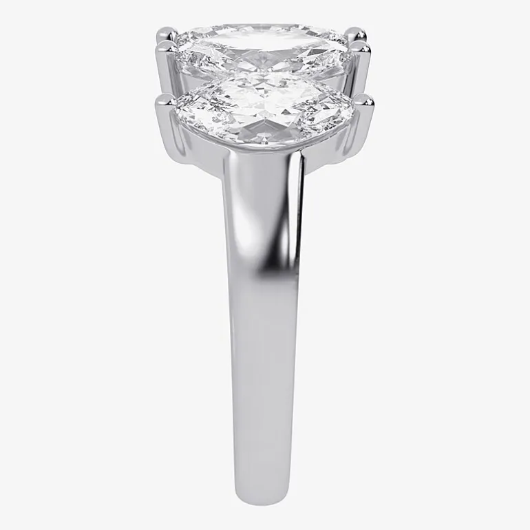 (G / Vs2-Si2) Womens 2 1/2 CT. T.W. Lab Grown White Diamond 14K Gold 5-Stone Anniversary Band